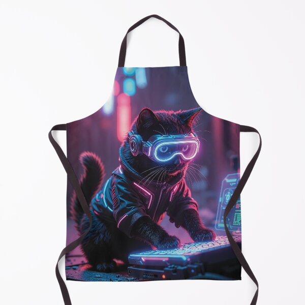 Item preview, Cyberpunk Hacker Black Cat Holographic Keyboard designed and sold by Jaani-T.