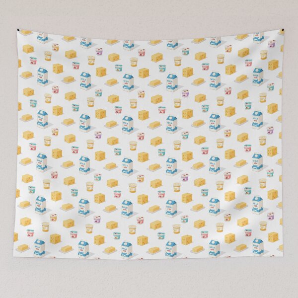 Item preview, Milk and Dairy Products Pattern Art designed and sold by PriyankaSonara.