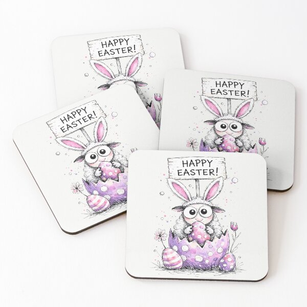 Item preview, Cute Lamb Bunny Easter Egg Hug Watercolor designed and sold by PixelQ.