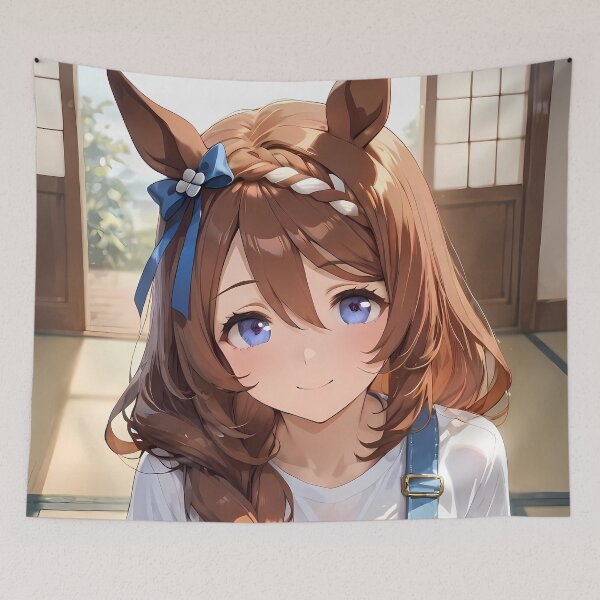 Item preview, Super Creek Uma Musume Cozy Tatami Smile With Blue Ribbon designed and sold by Spraykart.