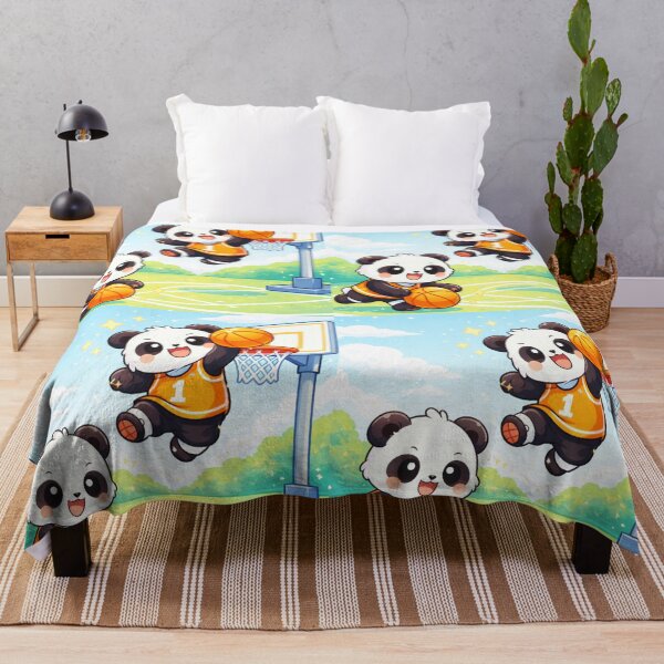 Item preview, Kawaii Panda Basketball Illustration - Cute Panda Cubs Slam Dunk Art. designed and sold by Lylysun.