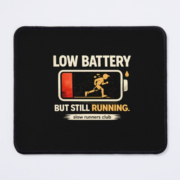Item preview, Low Battery But Still Running Funny Runner Shirt Design designed and sold by AdicretorDesign.