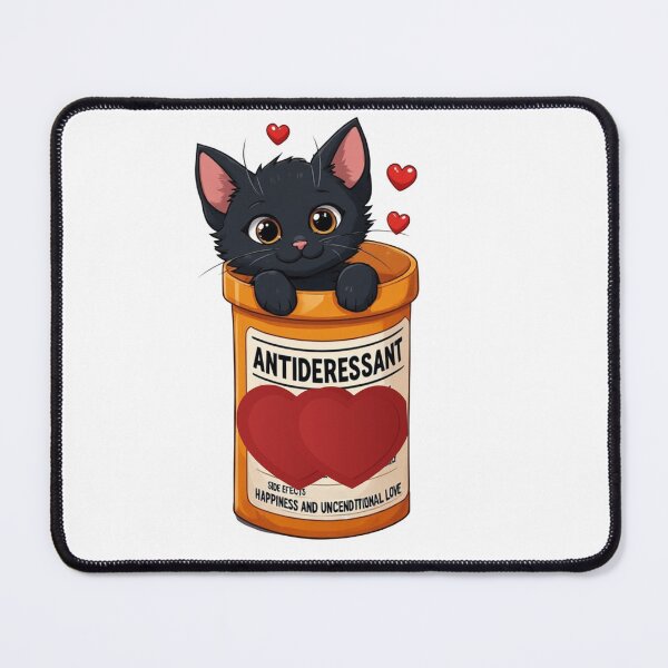 Item preview, Purr-scription for Happiness" Kitten Antidepressant Illustration designed and sold by sanorastyle.