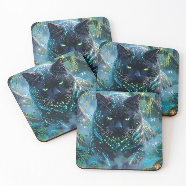 Item preview, Mystical Giant Black Cat Guardian of Enchanted Forest designed and sold by Jaani-T.
