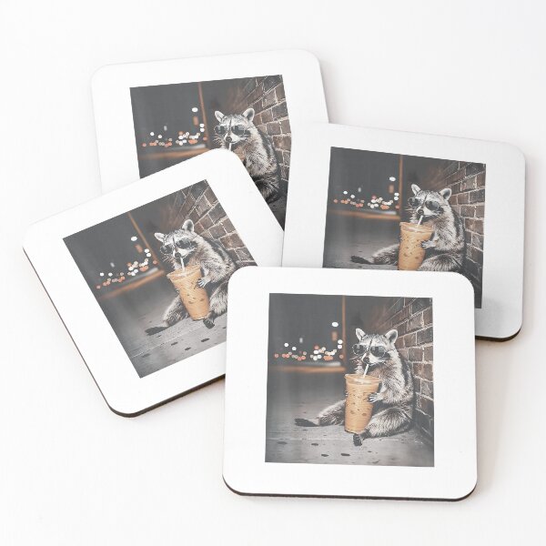 Item preview, Cool Raccoon Iced Coffee  – Funny Night Owl Aesthetic Graphic designed and sold by kiralynstration.