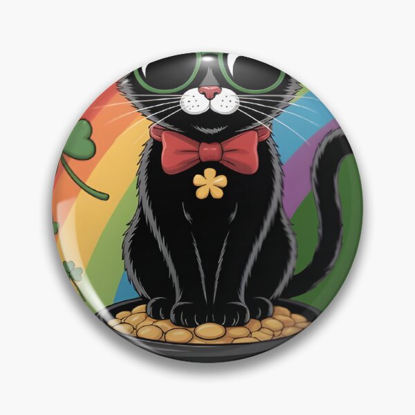 Item preview, Cool Black Cat Leprechaun with Pot of Gold and Rainbow designed and sold by Mh87.