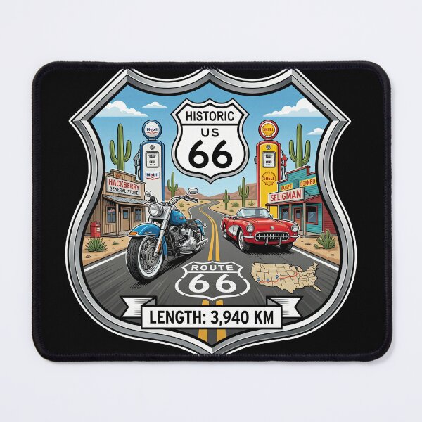 Item preview, Route 66 Retro Route Travel Illustration designed and sold by enzoade.