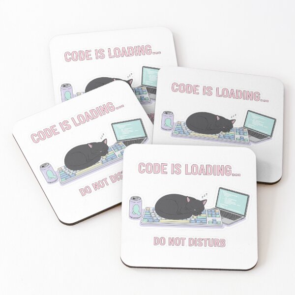 Item preview, Code is Loading - Funny Sleeping Programmer Cat designed and sold by HomeOfficeHero.
