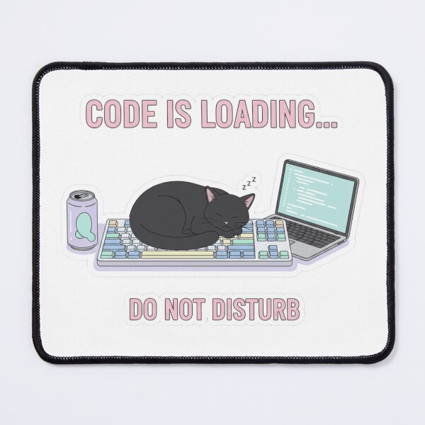 Item preview, Code is Loading - Funny Sleeping Programmer Cat designed and sold by HomeOfficeHero.
