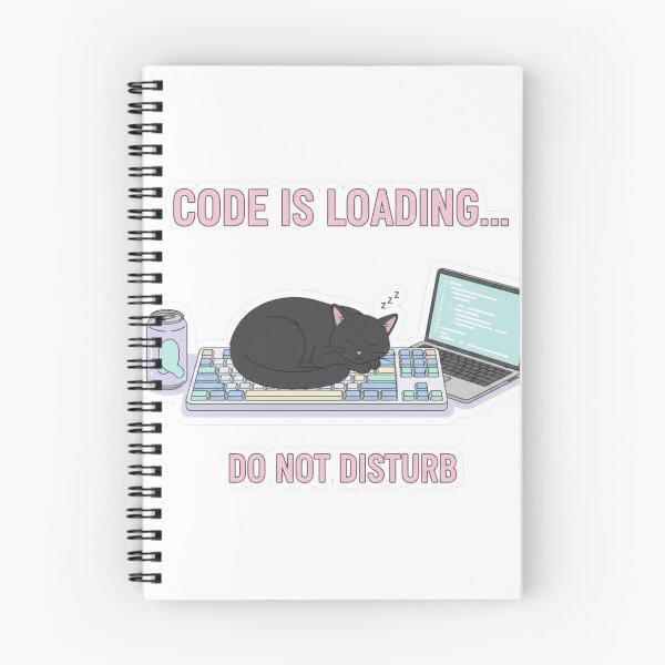 Item preview, Code is Loading - Funny Sleeping Programmer Cat designed and sold by HomeOfficeHero.