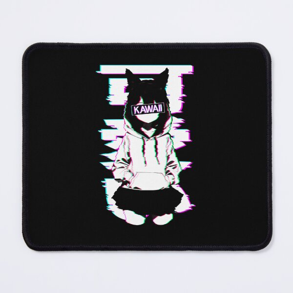 Item preview, Kawaii Nekomimi Anime Cat Girl Glitch Art designed and sold by GGGMerch.