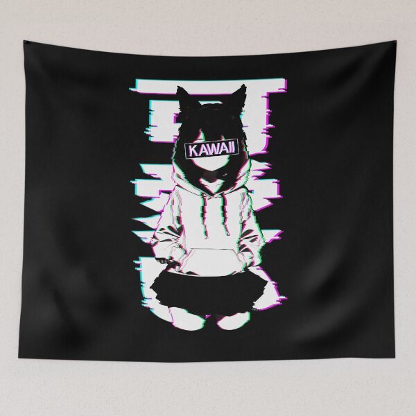 Artikelvorschau, Kawaii Nekomimi Anime Katzenmädchen Glitch Art entworfen und verkauft von GGGMerch.