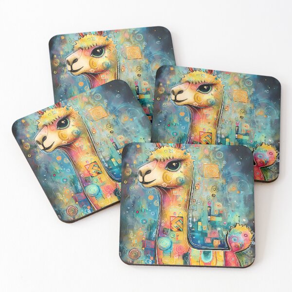 Item preview, Colorful fantasy llama with abstract patterns designed and sold by WhimsyArt ○ Studio.