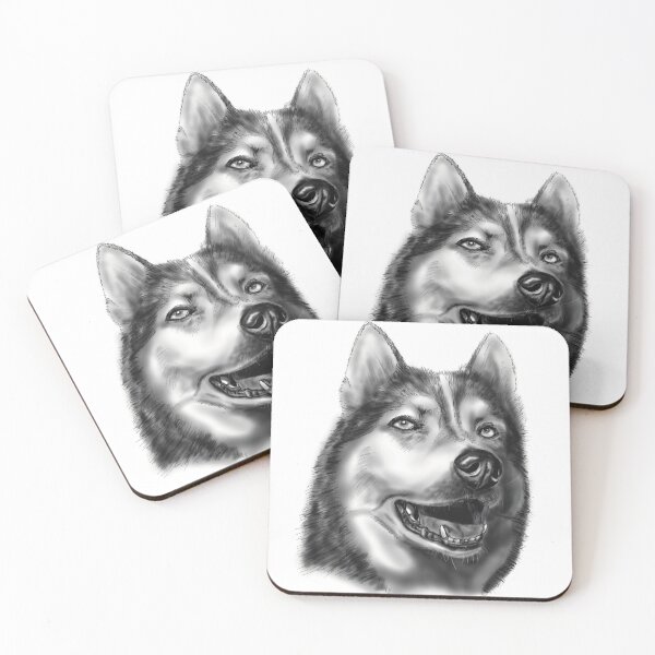 Item preview, Siberian Husky illustration designed and sold by Catherine Fraisse illustrations.