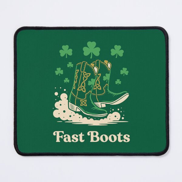 Item preview, Lucky Fast Boots Shamrock Pattern Country Aesthetic designed and sold by SplashTastic.