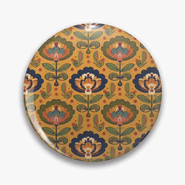 Item preview, Folk Bloom – Retro Floral Pattern designed and sold by tviyluv.