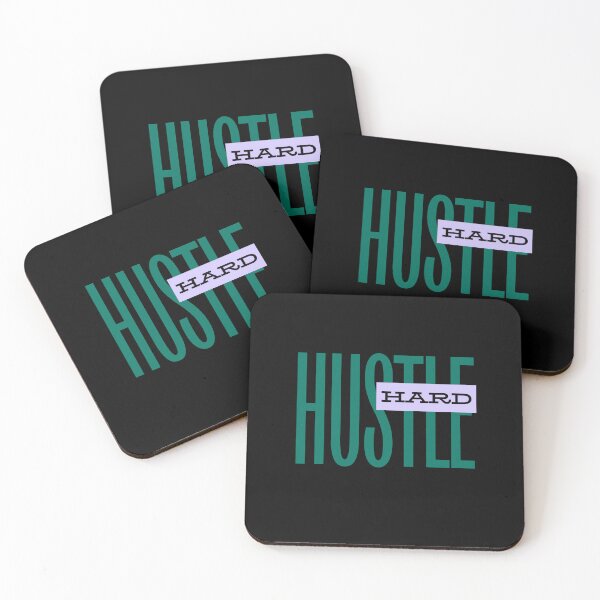 Item preview, Hustle Hard - Bold Teal & Lavender Motivational Graphic designed and sold by PACS0011.