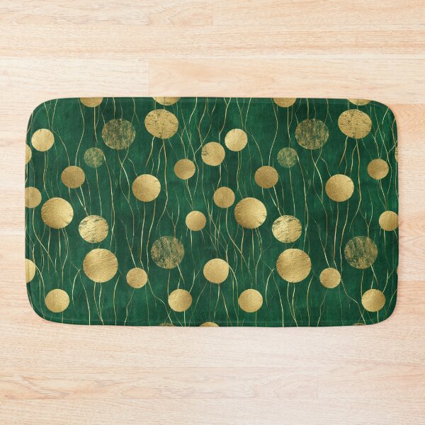 Item preview, Emerald Green Metallic Gold Circles Pattern – Sophisticated Seamless Pattern designed and sold by annenambiro.