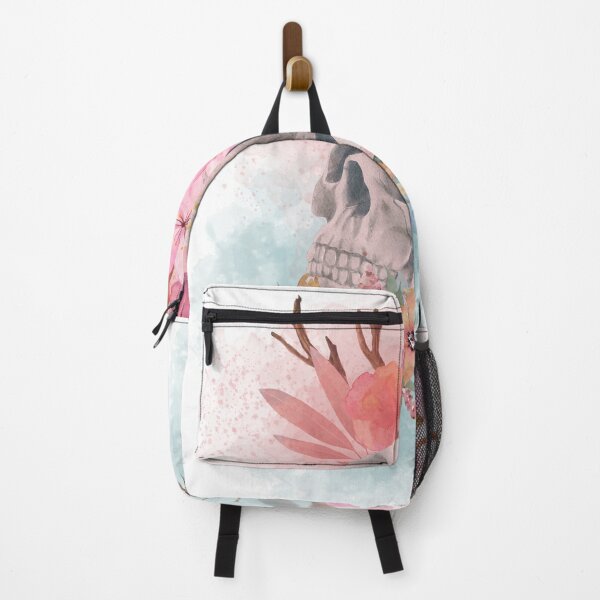 Item preview, botanical pastel floral skull design designed and sold by SKULLARTISTRY.