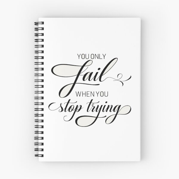 Item preview, Relentless Motivation Quote Design – “You Only Fail When You Stop Trying” Inspiring Typography Art designed and sold by Bright Nest Studio.