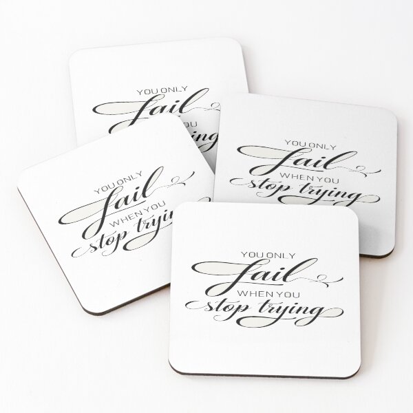 Item preview, Relentless Motivation Quote Design – “You Only Fail When You Stop Trying” Inspiring Typography Art designed and sold by Bright Nest Studio.
