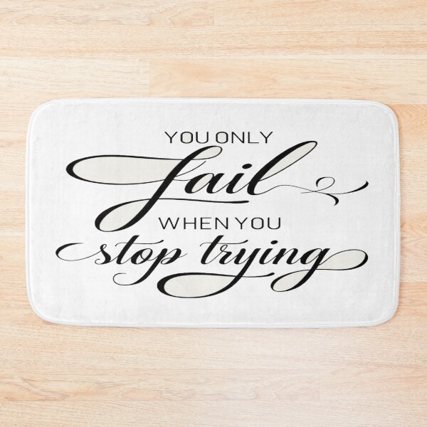 Item preview, Relentless Motivation Quote Design – “You Only Fail When You Stop Trying” Inspiring Typography Art designed and sold by Bright Nest Studio.