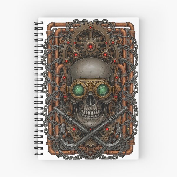 Item preview, Iron Revenant — Steampunk Skull with Gears, Chains & Crossed Anchors designed and sold by The Visual Syllabus.