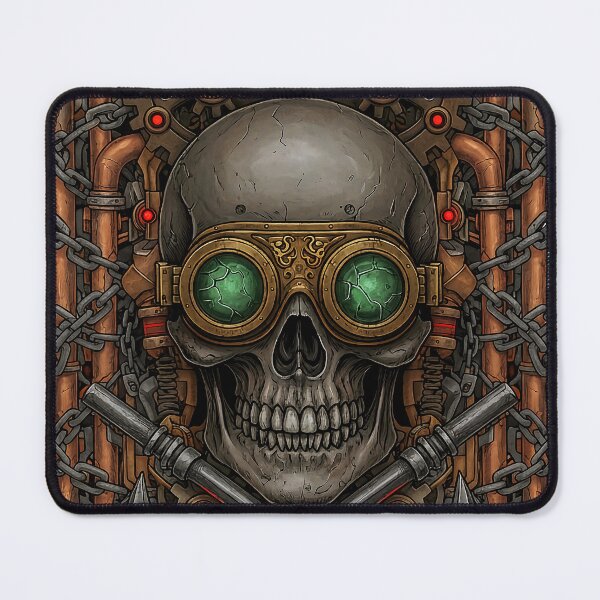 Item preview, Iron Revenant — Steampunk Skull with Gears, Chains & Crossed Anchors designed and sold by The Visual Syllabus.