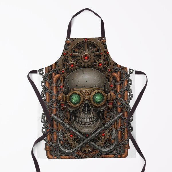 Item preview, Iron Revenant — Steampunk Skull with Gears, Chains & Crossed Anchors designed and sold by The Visual Syllabus.