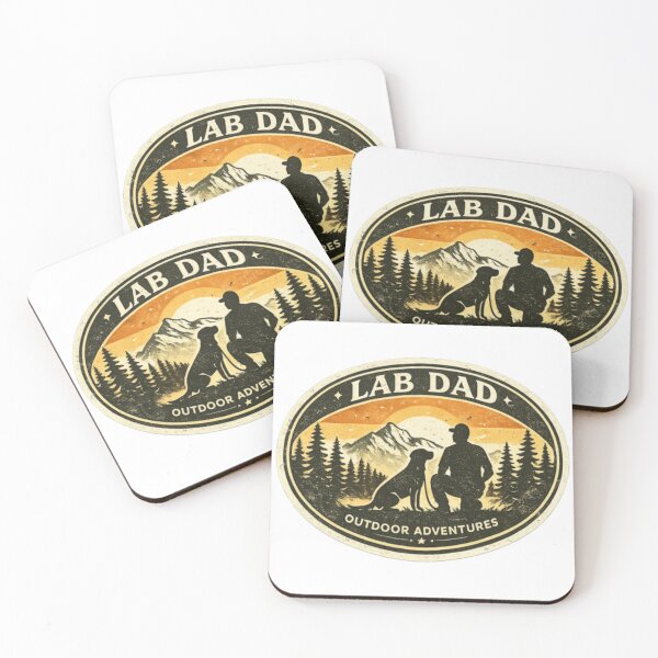 Item preview, Labrador Dad Outline – Retro Silhouette Badge | Lab Dad Outdoor designed and sold by PawPrintCustom.