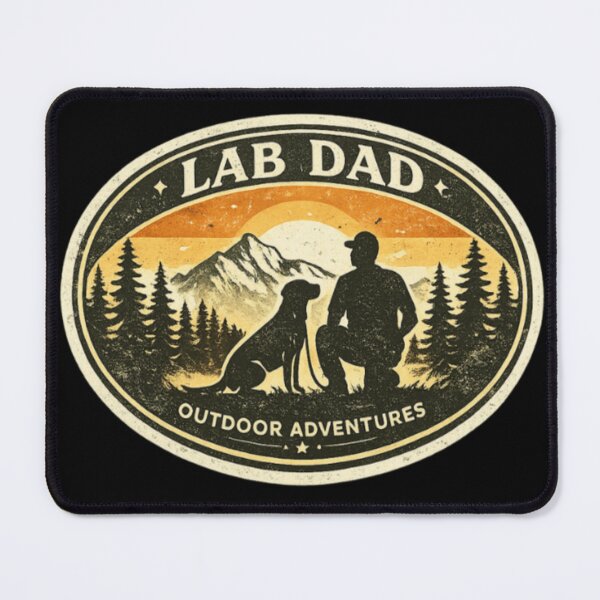 Item preview, Labrador Dad Outline – Retro Silhouette Badge | Lab Dad Outdoor designed and sold by PawPrintCustom.