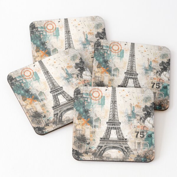 Item preview, Modern Paris Wall Art – Eiffel Tower Urban Collage Poster, Contemporary Cityscape Print, Industrial Loft Decor designed and sold by art2print.