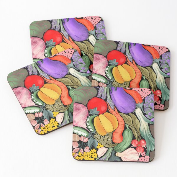 Item preview, Colourful Botanical Veggie Pattern with Florals designed and sold by NoemiMarozsan.