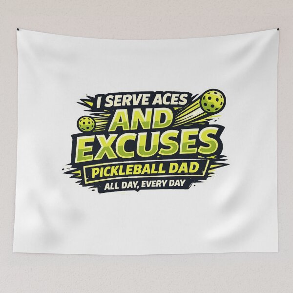 Item preview, Funny Pickleball Dad Gift – I Serve Aces And Excuses – Absurd Tournament Father designed and sold by Pickleball-Gift.