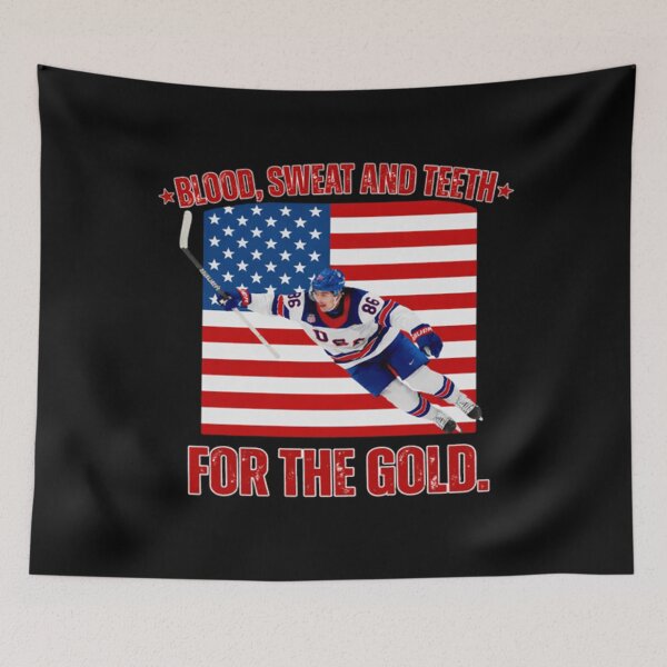 Item preview, Jack Hughes , Blood Sweat and Teeth for the Gold USA Hockey  designed and sold by henryjunmille.