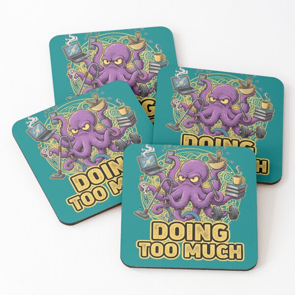 Item preview, Overwhelmed Octopus Sticker | Funny Anxiety Meme Animal Shirt designed and sold by ZyxDes.