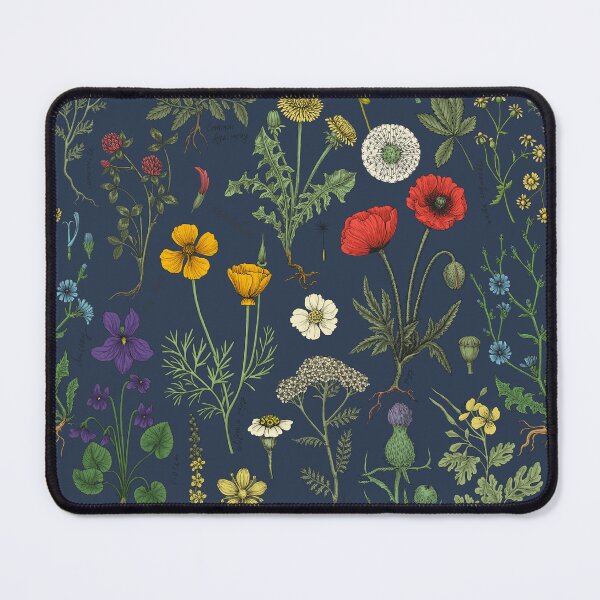 Item preview, Wildflowers collage on navy designed and sold by Katerina Mitkova Kirilova.