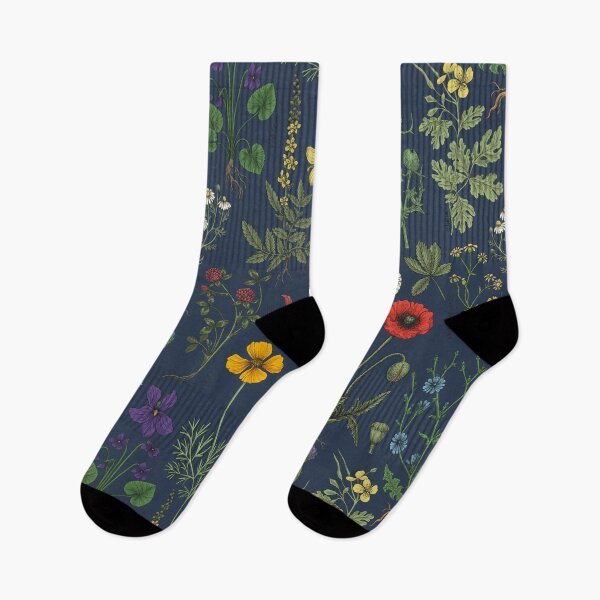 Item preview, Wildflowers collage on navy designed and sold by Katerina Mitkova Kirilova.