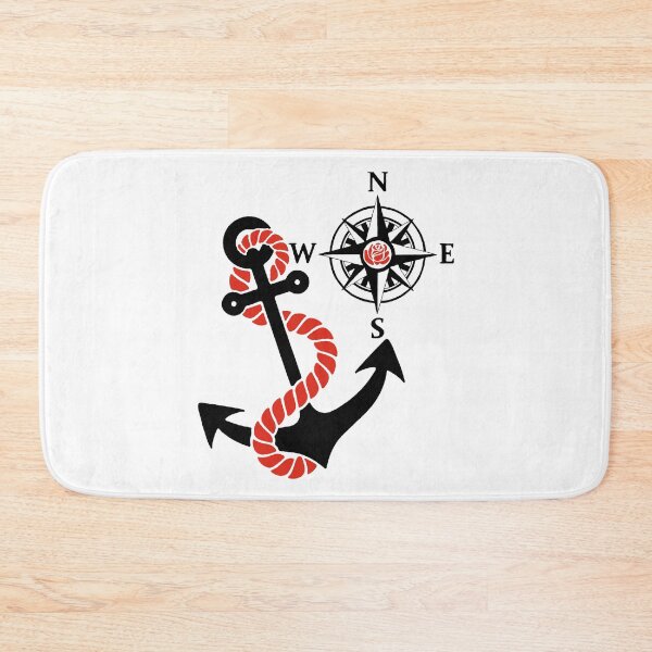 Item preview, Compass rose and marine anchor (black) designed and sold by Lagueny.