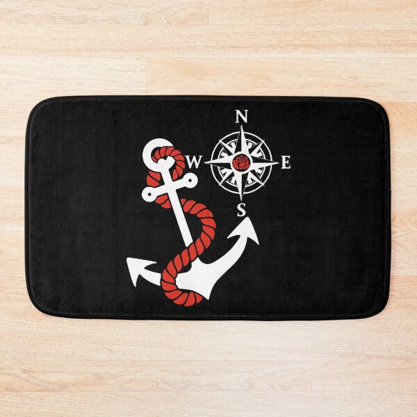 Item preview, Compass rose and marine anchor (white) designed and sold by Lagueny.