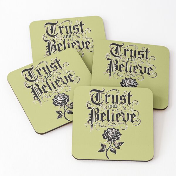 Item preview, Trust and Believe Rose Motivation Inspirational Quote Art designed and sold by VikArtStudio.