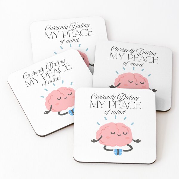 Item preview, Currently Dating My Peace of Mind - Cute Meditating Brain designed and sold by TobiasLogic.