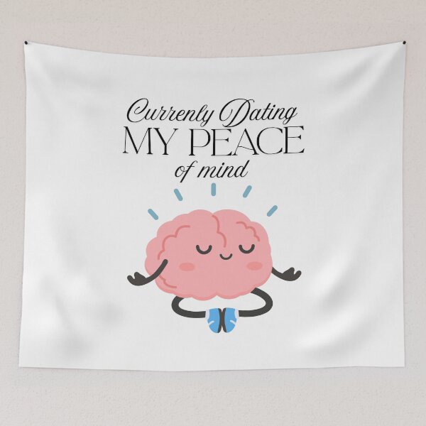 Item preview, Currently Dating My Peace of Mind - Cute Meditating Brain designed and sold by TobiasLogic.