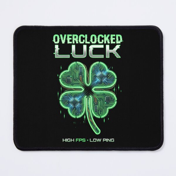 Item preview, Overclocked Luck PC Gaming - High FPS Low Ping St Patrick's Gift designed and sold by Luminari Creations.