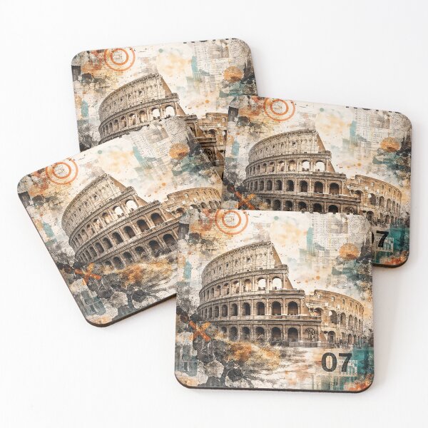 Item preview, Rome Wall Art – Colosseum Urban Collage Poster, Modern Italian Cityscape Print, Travel Decor for Living Room designed and sold by art2print.