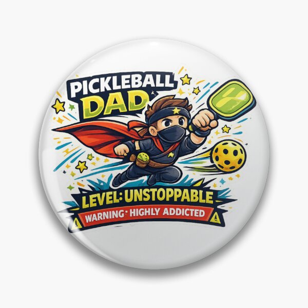 Item preview, Pickleball Dad Gift – Level Unstoppable, Funny Cartoon Mascot Gift for Pickleball Lovers designed and sold by Pickleball-Gift.