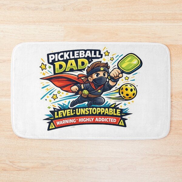 Item preview, Pickleball Dad Gift – Level Unstoppable, Funny Cartoon Mascot Gift for Pickleball Lovers designed and sold by Pickleball-Gift.