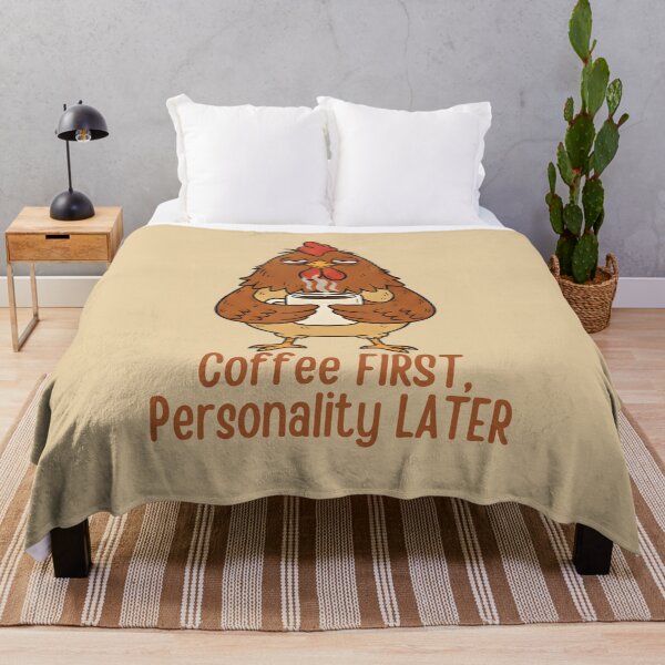 Item preview, Pollo cansado tomando café por la mañana - Humor identificable designed and sold by draft & digital.