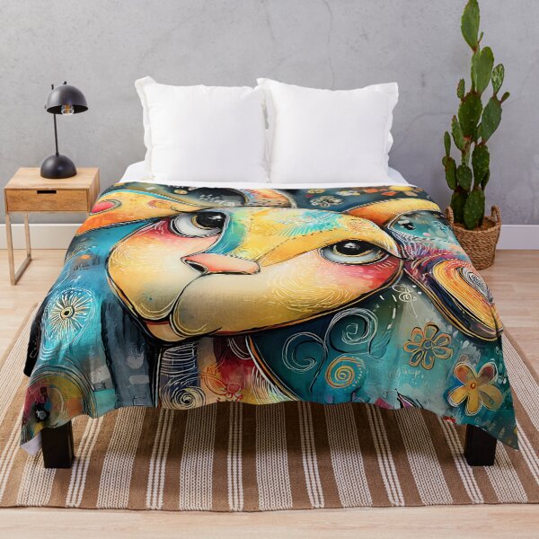 Item preview, Colorful fantasy goat with curved horns and colorful patterns designed and sold by WhimsyArt ○ byGTL.