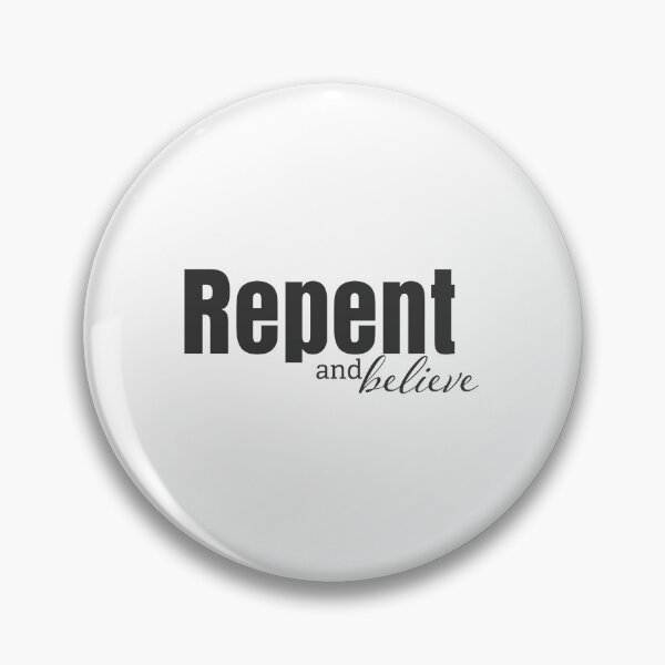 Item preview, Repent And Believe – Christian Faith Typography T-Shirt Design designed and sold by CrossCrafted.